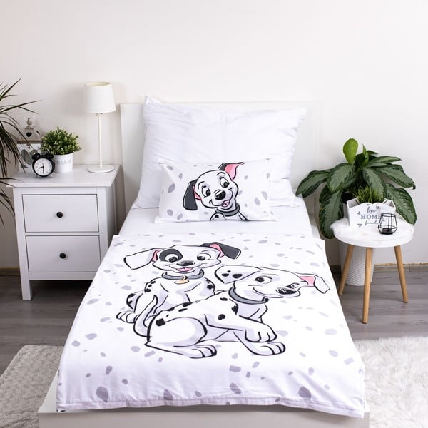 Bijela pamučna dječja posteljina za dječji krevetić 100x135 cm 101 Dalmatians – Jerry Fabrics-image-1