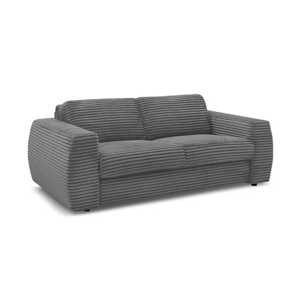 Tamno siva sofa za spavanje/sklopiva od samta 240 cm Hugo – Bobochic Paris-image-2