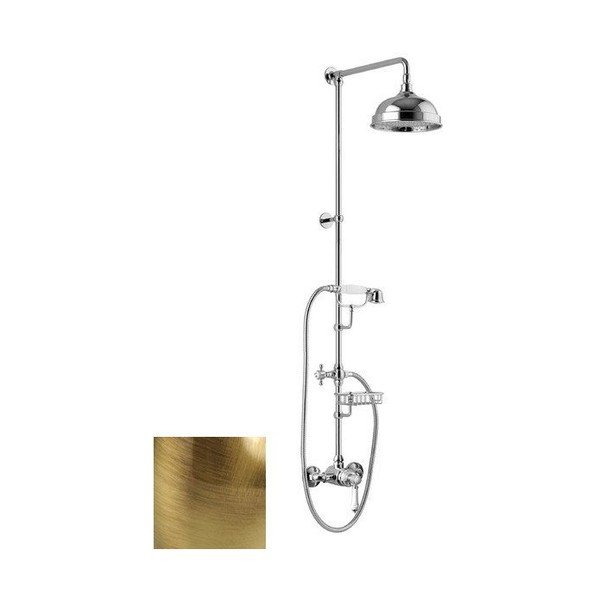 Mjedeni set za tuš kabinu u brončanoj boji s baterijom s glavom za tuš/sa ručnim tušem 129 cm Vienna – Sapho