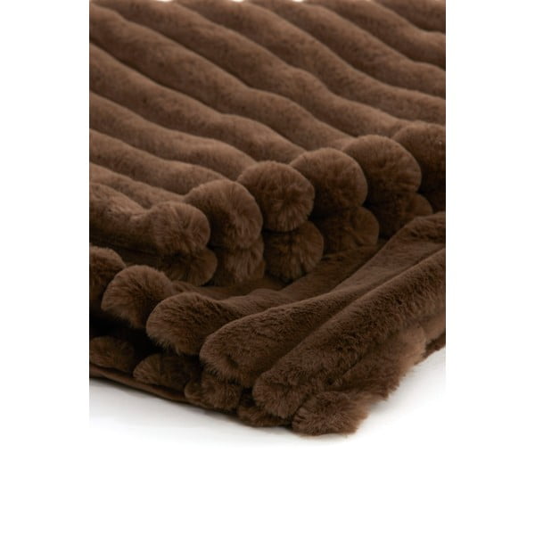 Smeđa deka od mikropliša 130x170 cm Vajen – Light & Living-image-1