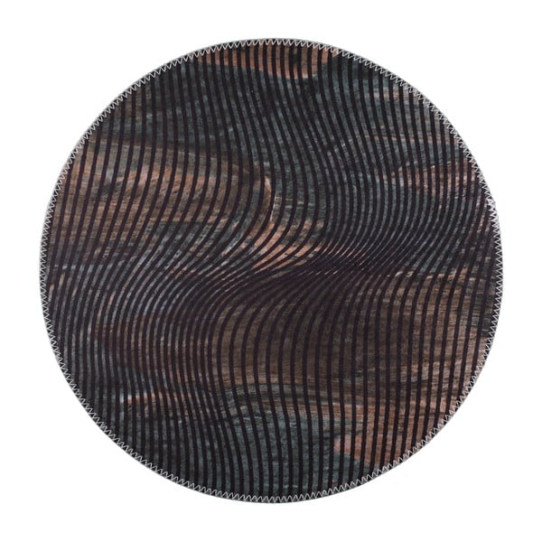 Crni perivi okrugli tepih ø 120 cm – Vitaus