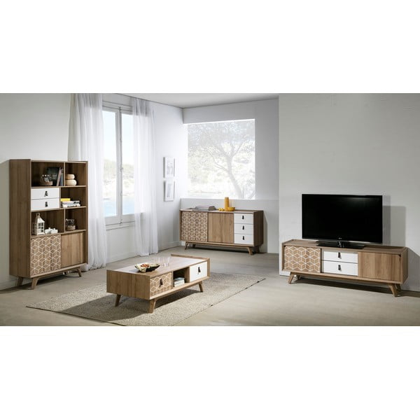 Smeđe-bijela TV komoda Marckeric Java-image-1