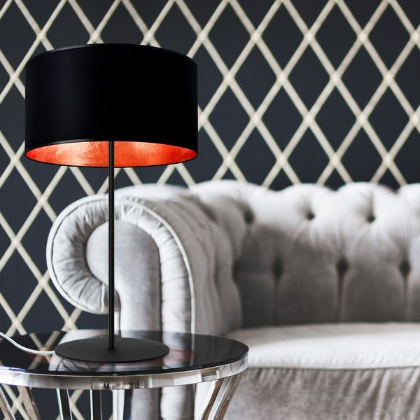 Crno-bakrena stolna lampa Sotto Luce Mika M 1T-image-1