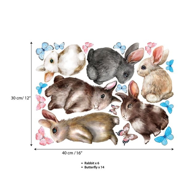 Dječje zidne samoljepljive naljepnice Ambiance Baby Rabbits-image-2