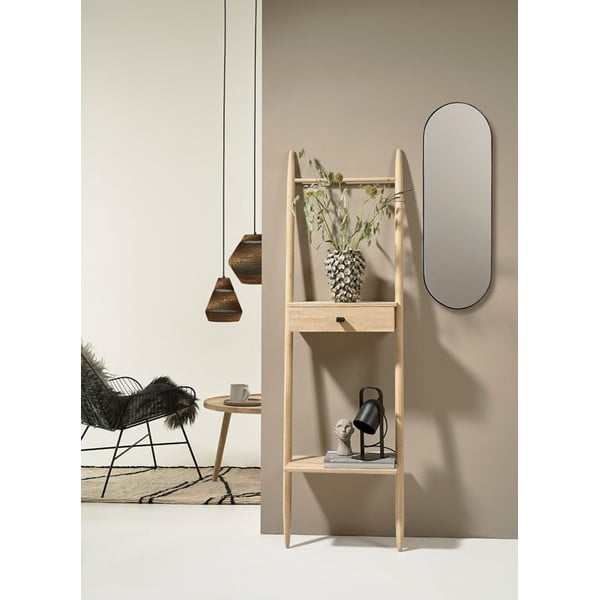 Regal od pune hrastovine u prirodnoj boji 30x170 cm Ebern – Villa Collection-image-2