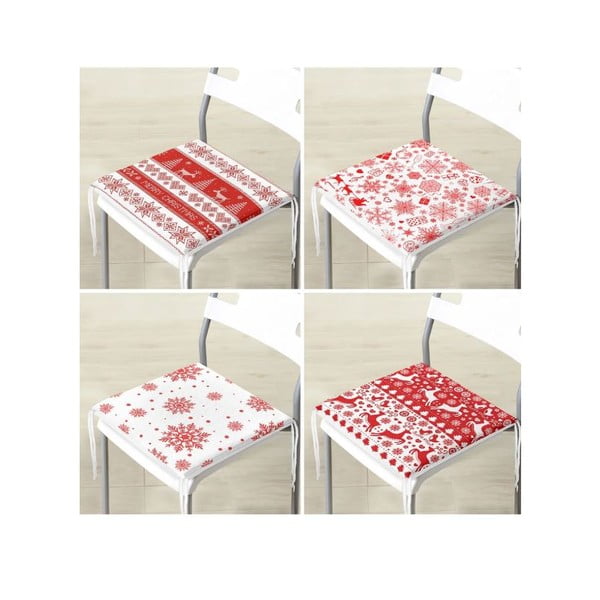 Jastuci za sjedenje u setu 4 kom s božićnim motivom 40x40 cm Snowflakes – Mila Home-image-4