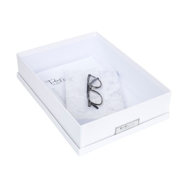 Bijela kutija za pohranu s natpisom za dokumente Bigso Box of Sweden Oskar, veličina A4-image-3