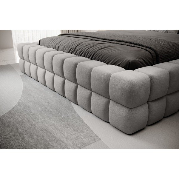 Sivi tapecirani bračni krevet s prostorom za odlaganje s podnicom 140x200 cm Dizzle – ELTAP-image-3