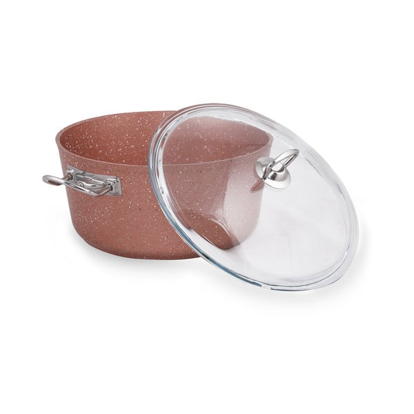 Ružičasti aluminijski lonac s poklopcem Güral Porselen Classic, ø 26 cm-image-3