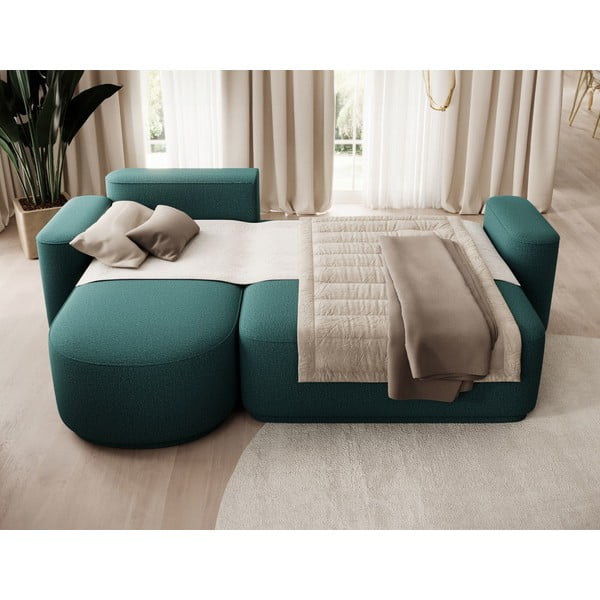 Zelena sklopiva/s prostorom za odlaganje kutna garnitura od šenila (s lijevim kutom/s ležaljkom) Aurumm – ELTAP-image-4