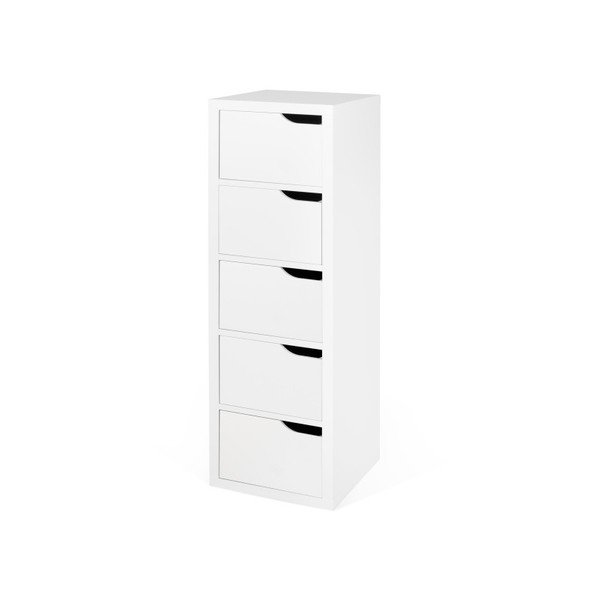 Bijela komoda s 5 TemaHome Basic ladica-image-4