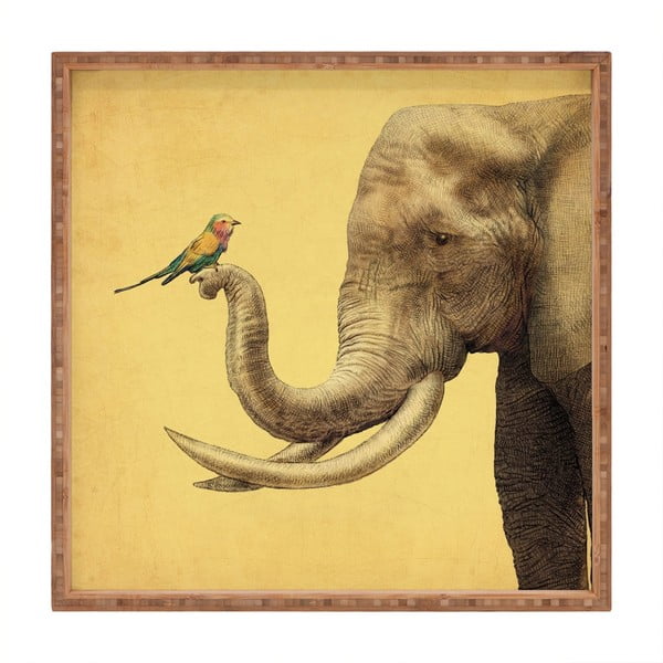 Drveni ukrasni pladanj za posluživanje Elephantino, 40 x 40 cm