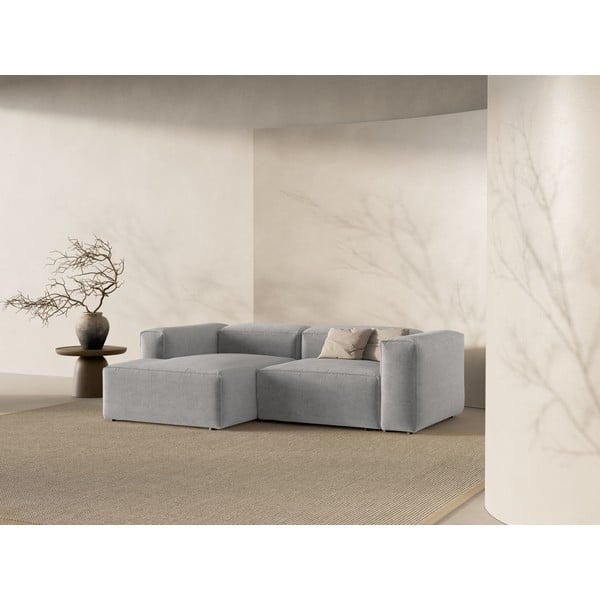 Svijetlo siva kutna garnitura (s lijevim kutom/s ležaljkom) Bergamo – Cosmopolitan Design-image-1