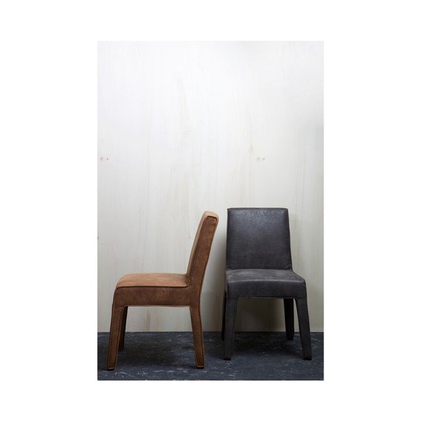 Set od 2 smeđe kožne stolice bePureHome Cocoon-image-1