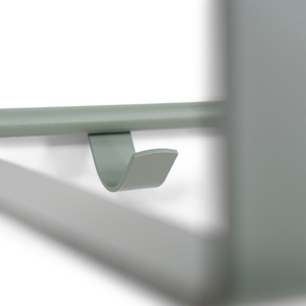 Prljavo zelena metalna zidna vješalica s policom 100 cm Rex – Spinder Design-image-3