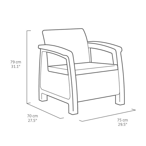 Tamno siva vrtna garnitura za 4 osobe Corfu – Keter-image-3