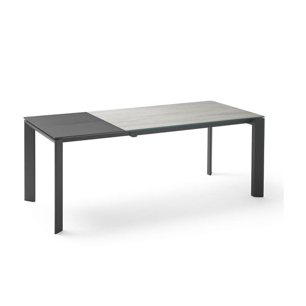 Sivo-crni sklopivi blagovaonski stol sømcasa Lisa Blaze, dužina 140/200 cm
