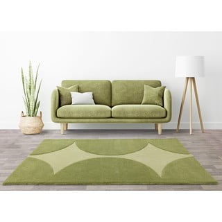 Zeleni ručno rađen vuneni tepih 120x170 cm Canvas – Asiatic Carpets