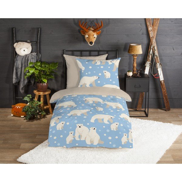 Dječja posteljina od flanela za krevet za jednu osobu 140x200 cm - Good Morning-image-1