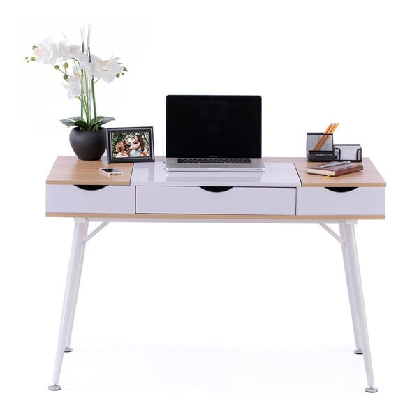 Radni stol s pločom stola u dekoru hrasta 60x120 cm Faryn – Homede-image-4