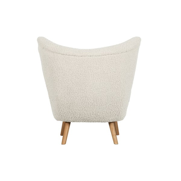 Krem fotelja od bouclé tkanine Celine – WOOOD-image-3