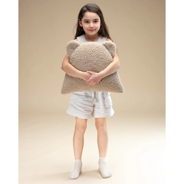 Svjetlo smeđi dječji jastuk za sjedenje od bouclé tkanine Bear – Wigiwama-image-3