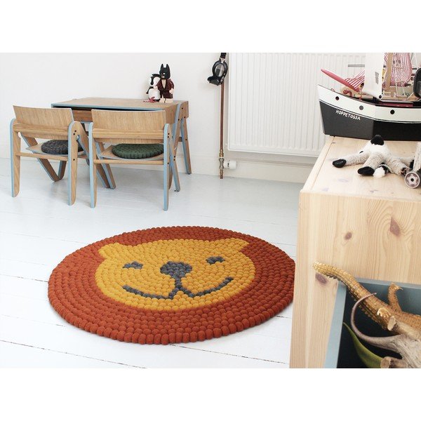 Dječji tepih od vunenih pompona Wooldot Ball Rugs Lion, ⌀ 90 cm-image-1