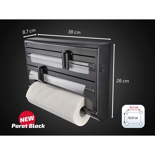 Crni plastičan zidni držač za folije i papirnate ručnike Parat – LEIFHEIT-image-2