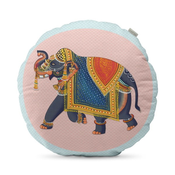 Pamučni obostrani jastuk HF Living Kandula Pink Elephant, ⌀ 50 cm