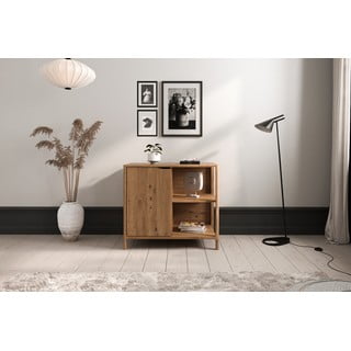 Ormarić od punog hrasta u prirodnoj boji 95x80 cm Twig – The Beds