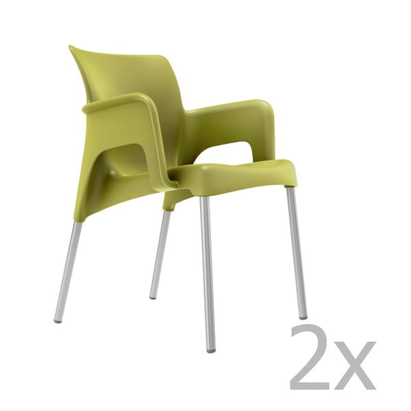 Set od 2 vrtne stolice Resol Sun maslinasto zelene boje