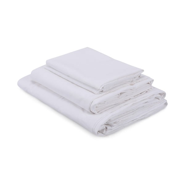 Pamučna posteljina s plahtom za bračni krevet Precioso, 200 x 220 cm