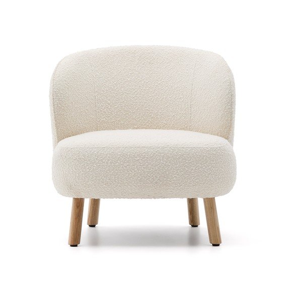 Krem fotelja od bouclé tkanine Ulit – Kave Home-image-2