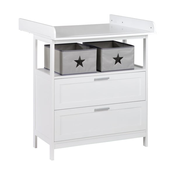 Bijela dječja komoda s promjenjivim stolom 75x100x87 cm Hamburg – Roba