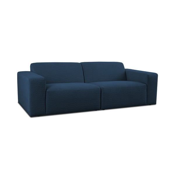 Tamno plava sofa od bouclé tkanine 228 cm Roxy – Scandic-image-1