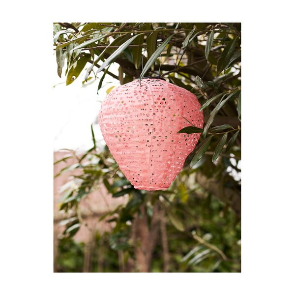 Ružičasta LED lanterna sa solarnim panel za eksterijer (visina 30 cm) Greatham – House Nordic-image-1