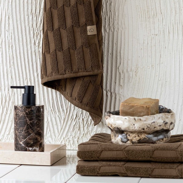 Tamno smeđi pamučni ručnici u setu od 2 kom 35x55 cm Geo - Mette Ditmer Denmark-image-3