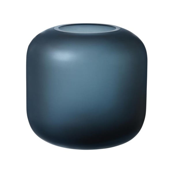 Plava staklena vaza Blomus Bright, visina 17 cm