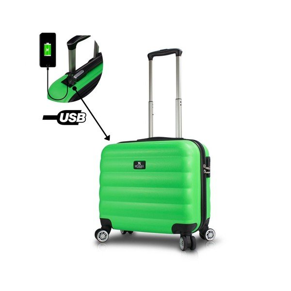 Zeleni putni kovčeg na kotačima s USB priključkom My Valice COLORS RESSNO Cabin Suitcase-image-1
