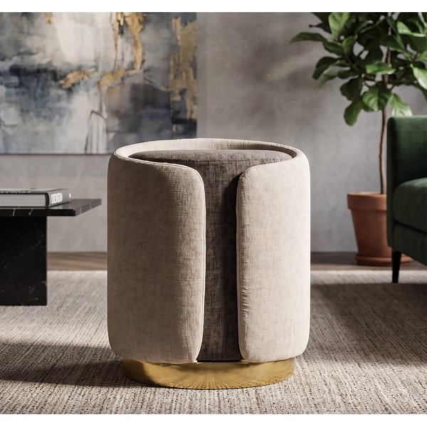 Smeđi/bež tabure Glam Style – Mauro Ferretti-image-1