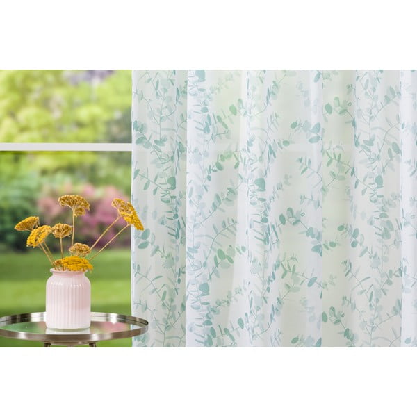 Bijelo-mentol zelena prozirna zavjesa 300x260 cm Luiza – Mendola Fabrics