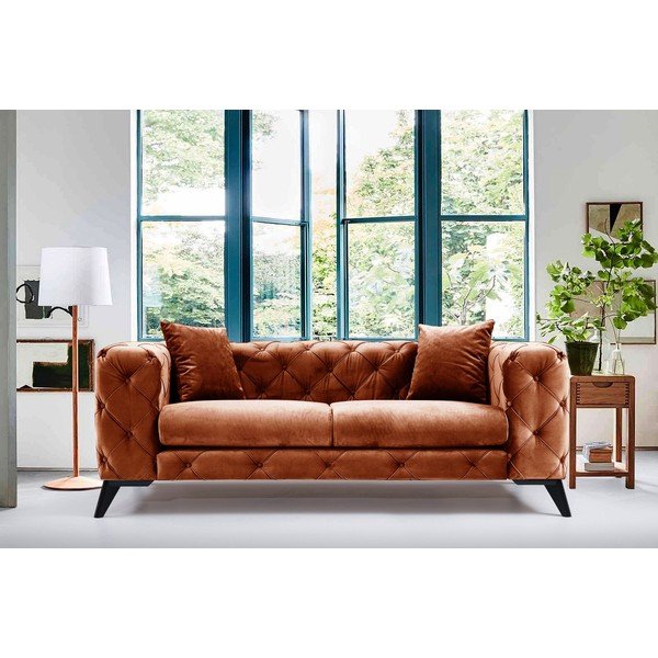 Narančasta baršunasti sofa 197 cm Como – Artie-image-1