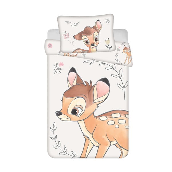 Pamučna dječja posteljina za dječji krevetić 100x135 cm  Bambi "Beige" – Jerry Fabrics