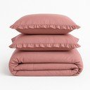 Ružičasta posteljina za krevet za jednu osobu od renforce pamuka 140x200 cm Ruffle Striped – Mila Home Luxury