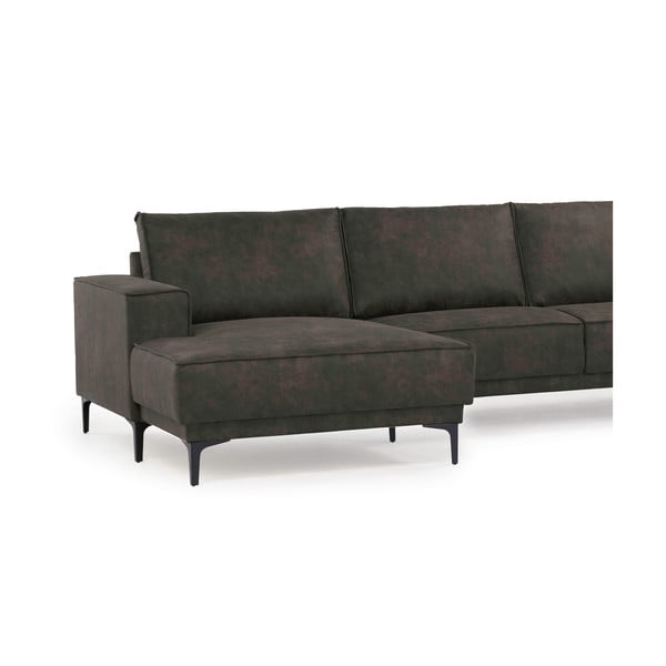 Antracitno siva kutna garnitura od imitacije kože (s lijevim kutom) Copenhagen – Scandic-image-4