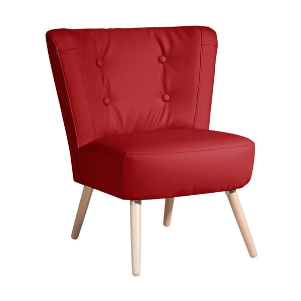 Crvena fotelja od imitacije kože Max Winzer Neele Leather Chili