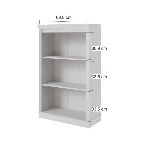 Bijela/jantarna biblioteka od masivnog bora 74x118x35 cm Anita – Støraa-image-4