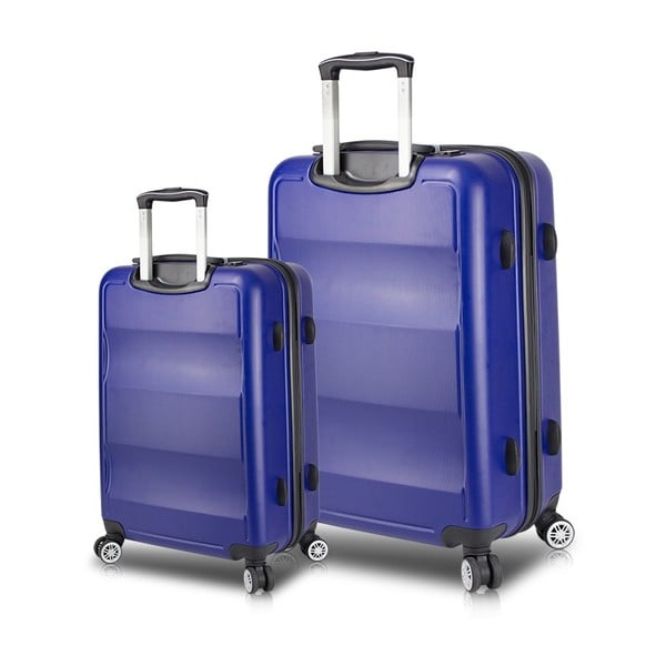 Set od 2 plava putna kovčega na kotačima s USB priključcima My Valice LASSO Cabin &amp; Large