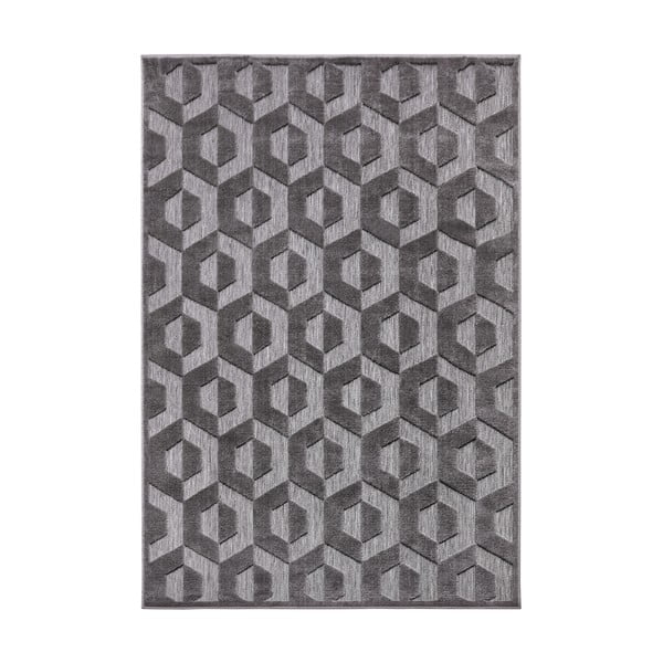 Antracitno sivi tepih 133x190 cm Iconic Hexa – Hanse Home