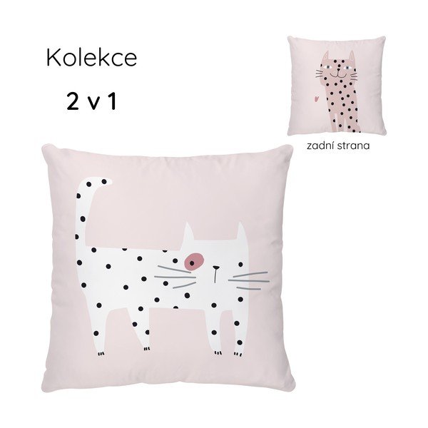 Dječji jastuk od pamučnog satena 45x45 cm Meow Meow – Butter Kings-image-3